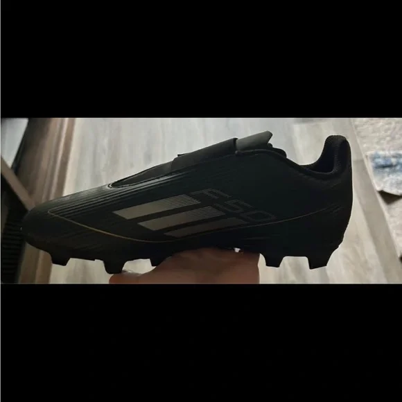 Adidas F50 Club Vel FxG J Soccer Shoes - Black and White - Picture 2 of 4